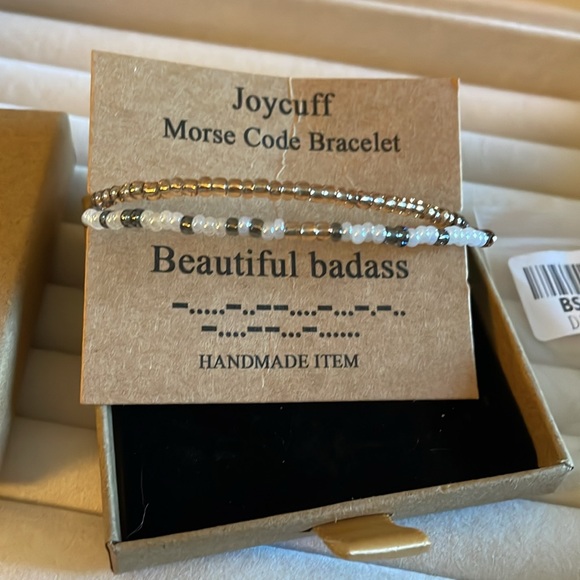 Joy, cuff Morse code bracelet - Picture 5 of 7